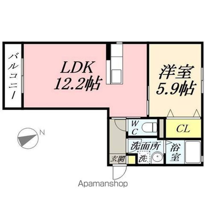 岡山県岡山市北区十日市東町の賃貸アパートの間取り