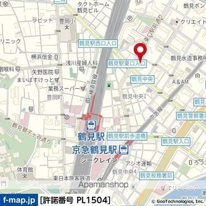 神奈川県横浜市鶴見区鶴見中央2丁目の賃貸マンションの周辺