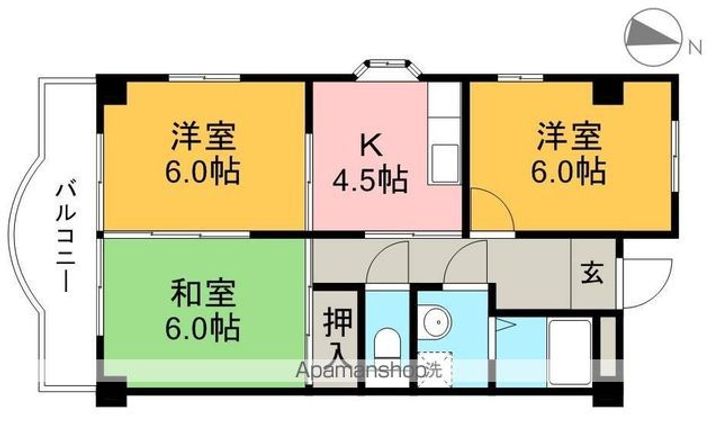 ハイツ ハピィバリーⅡ B棟の間取り