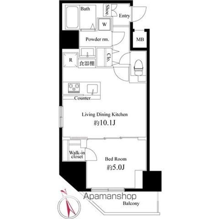 ハーモニーレジデンス浅草002の間取り