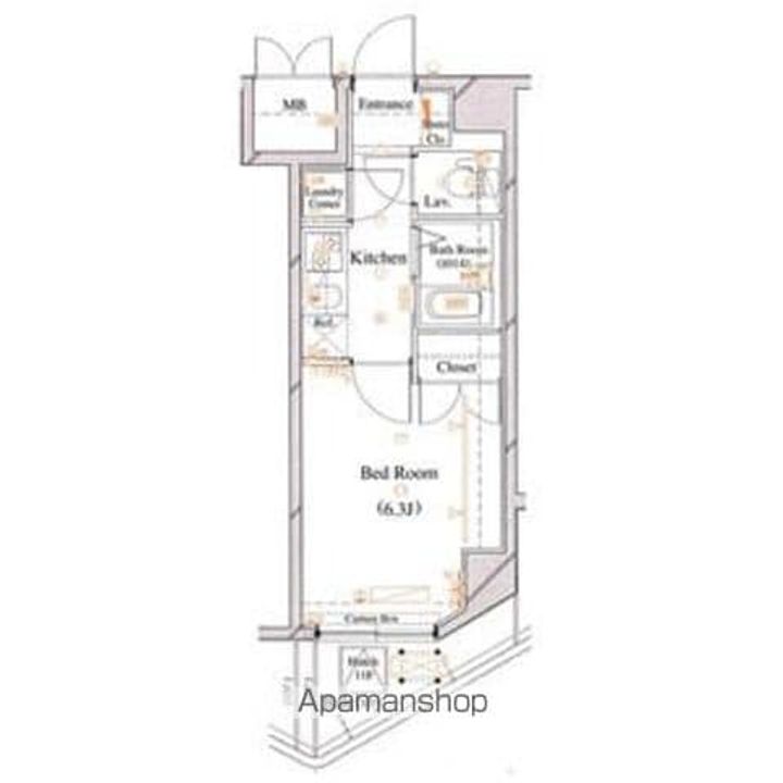 東京都品川区西五反田7丁目の賃貸マンション402の間取り