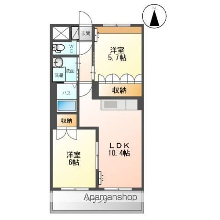 茨城県神栖市平泉の賃貸マンションの間取り