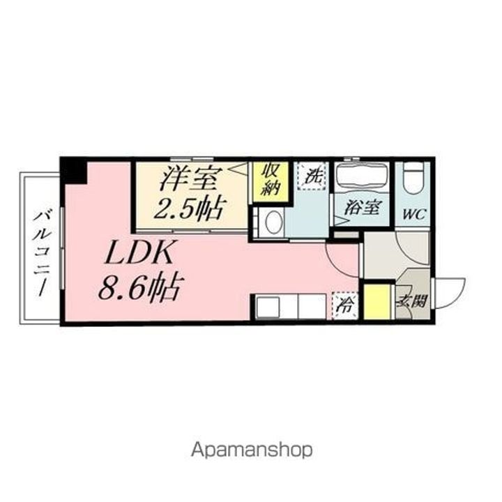 岡山県岡山市北区天瀬の賃貸マンションの間取り