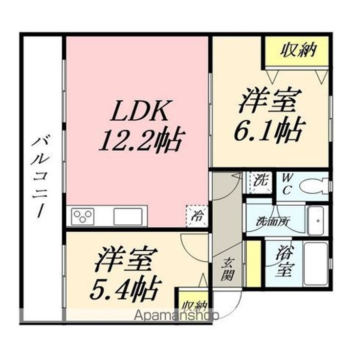 岡山県岡山市北区学南町1丁目の賃貸マンションの間取り