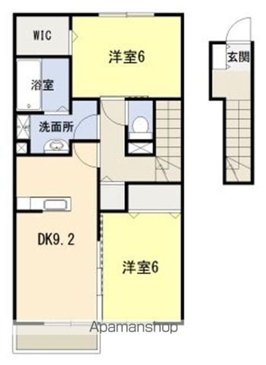 熊本県八代市横手新町の賃貸アパートの間取り