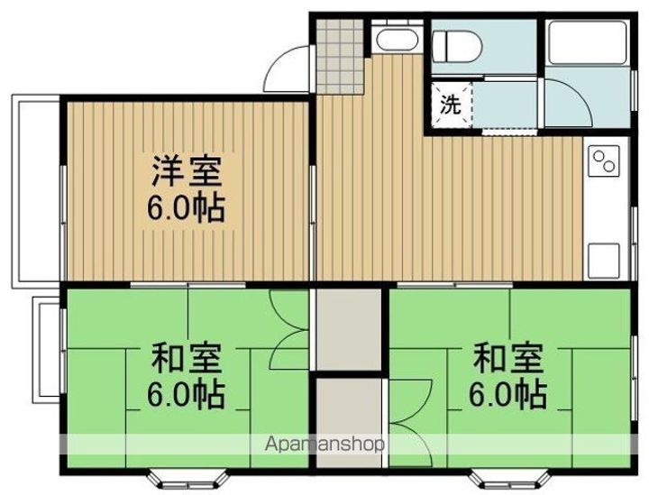 ナイスコーポD棟102の間取り