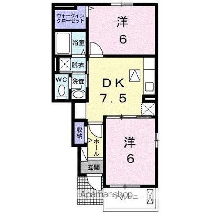 香川県高松市国分寺町新居の賃貸アパートの間取り