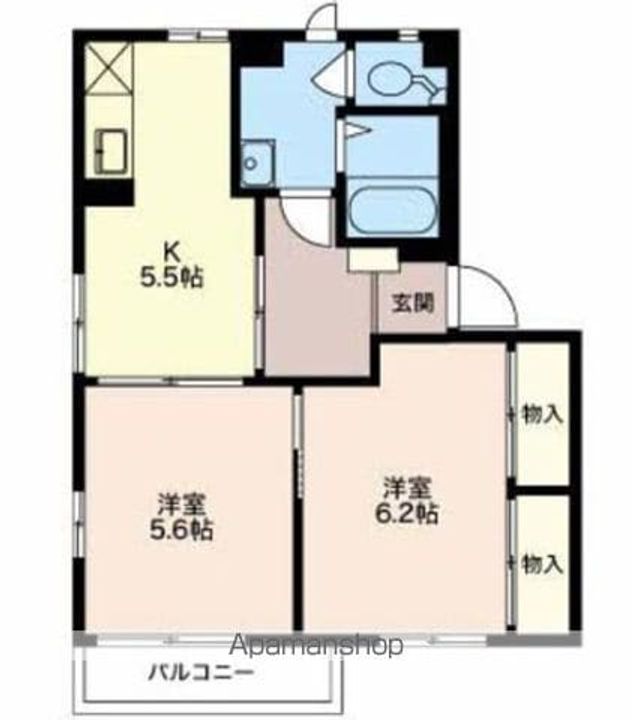 長野県長野市大字川合新田の賃貸アパートの間取り