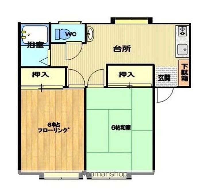パルハイツ城南B-204の間取り