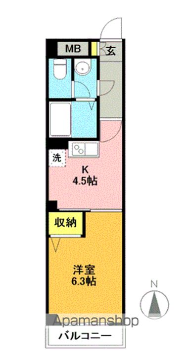 東京都杉並区和泉2丁目の賃貸マンションの間取り
