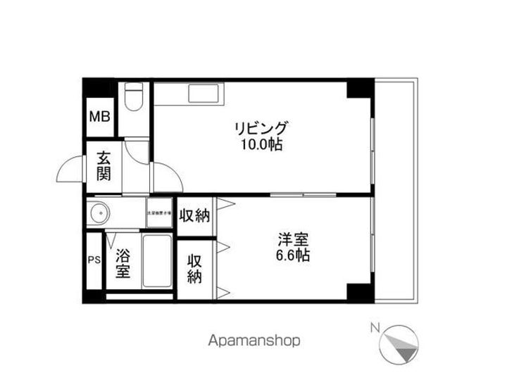 滋賀県草津市東矢倉2丁目の賃貸マンション206の間取り