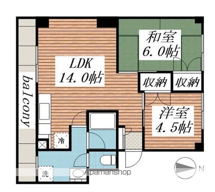西塚ハイツの間取り