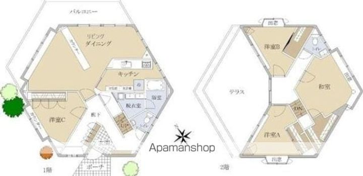 東京都日野市南平2丁目(一戸建)の賃貸物件の間取り