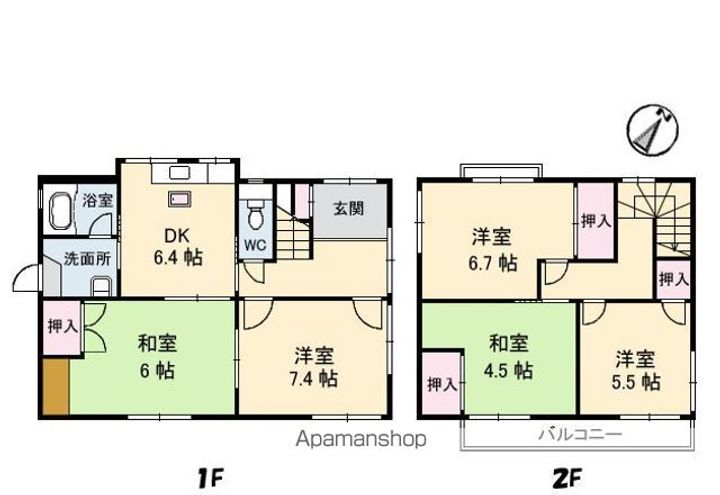 山口県光市虹ケ丘5丁目(一戸建)の賃貸物件戸建ての間取り