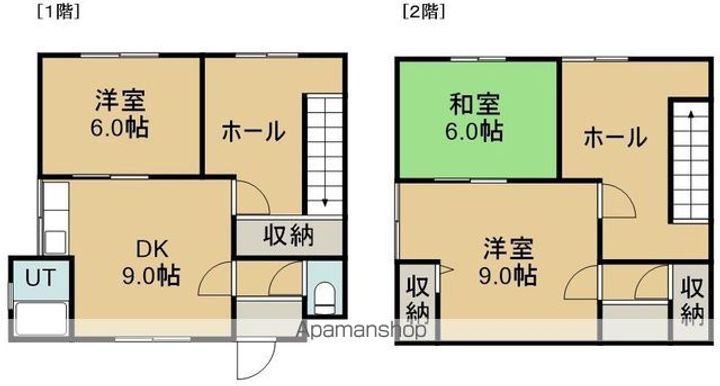 赤川1丁目6番一棟二戸右の間取り
