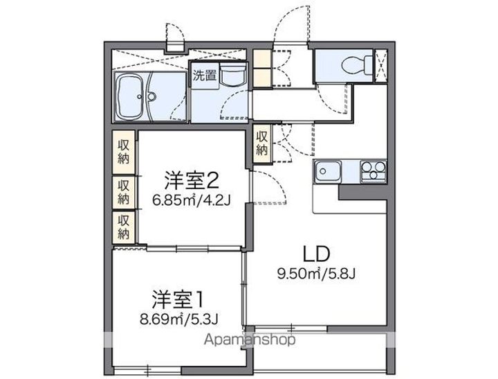 レオパレスケンズ スター210の間取り