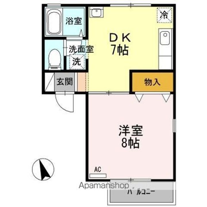 香川県高松市円座町の賃貸アパートの間取り