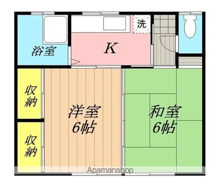 マルカワ荘北棟4の間取り
