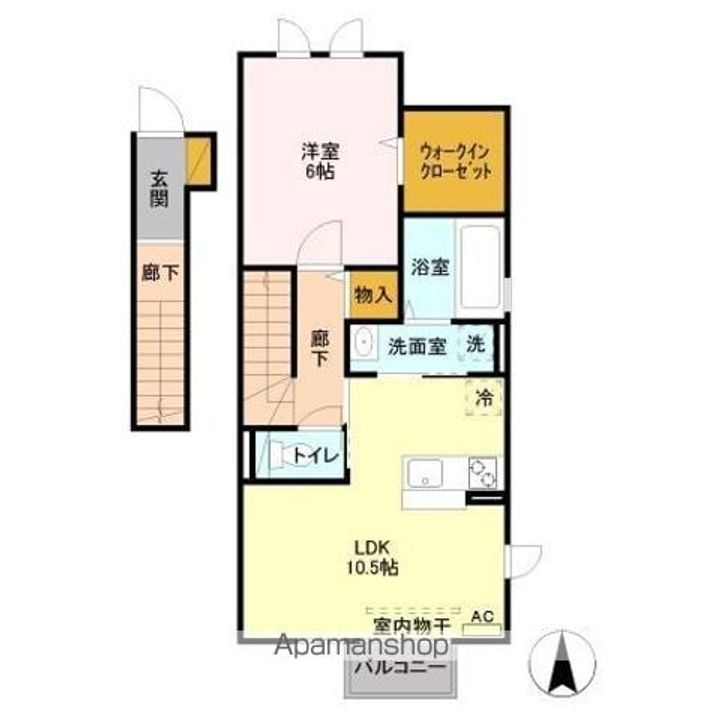 新潟県上越市春日山町3丁目の賃貸アパートの間取り