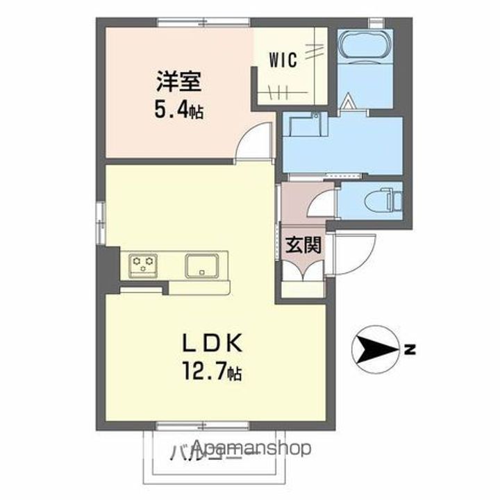 長野県松本市北深志2丁目の賃貸アパートの間取り