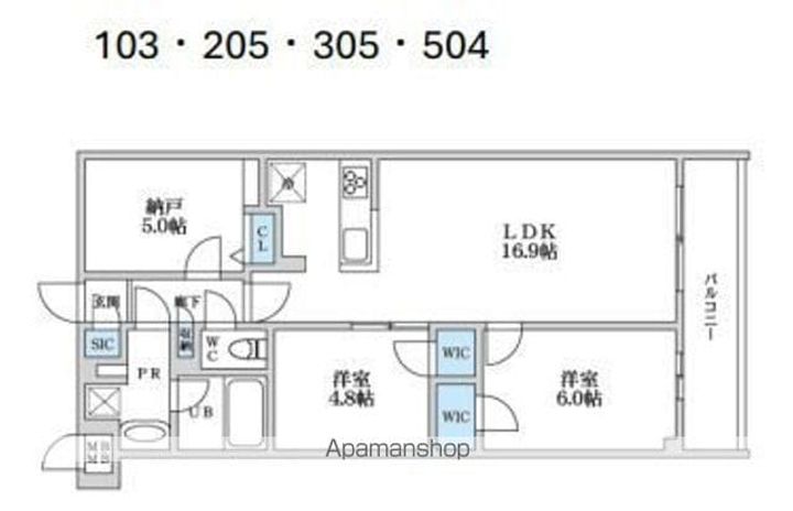 東京都杉並区宮前4丁目の賃貸マンションの間取り