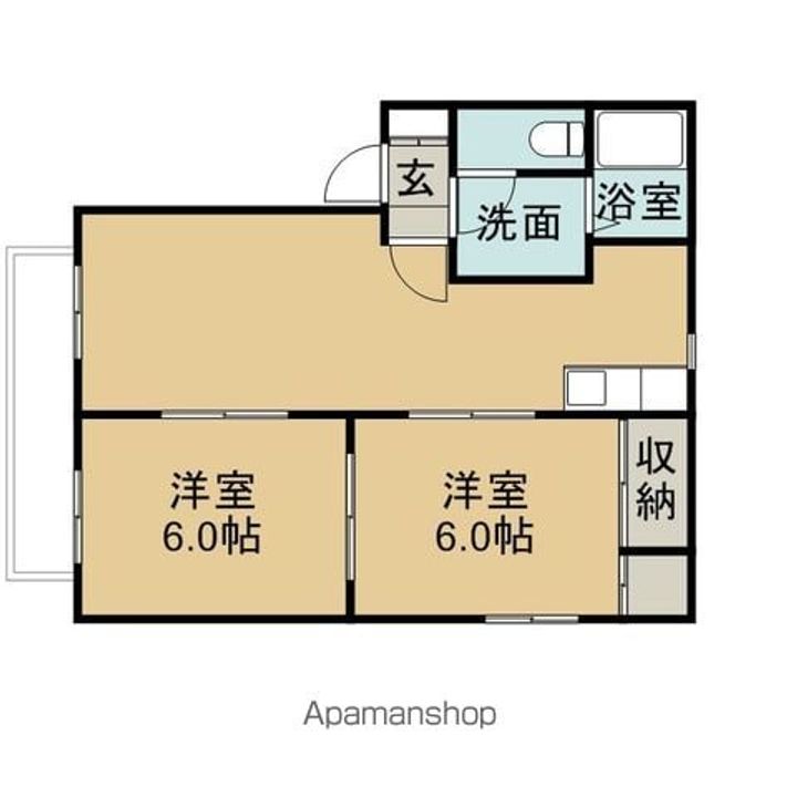 岩手県盛岡市黒石野3丁目の賃貸アパート202の間取り