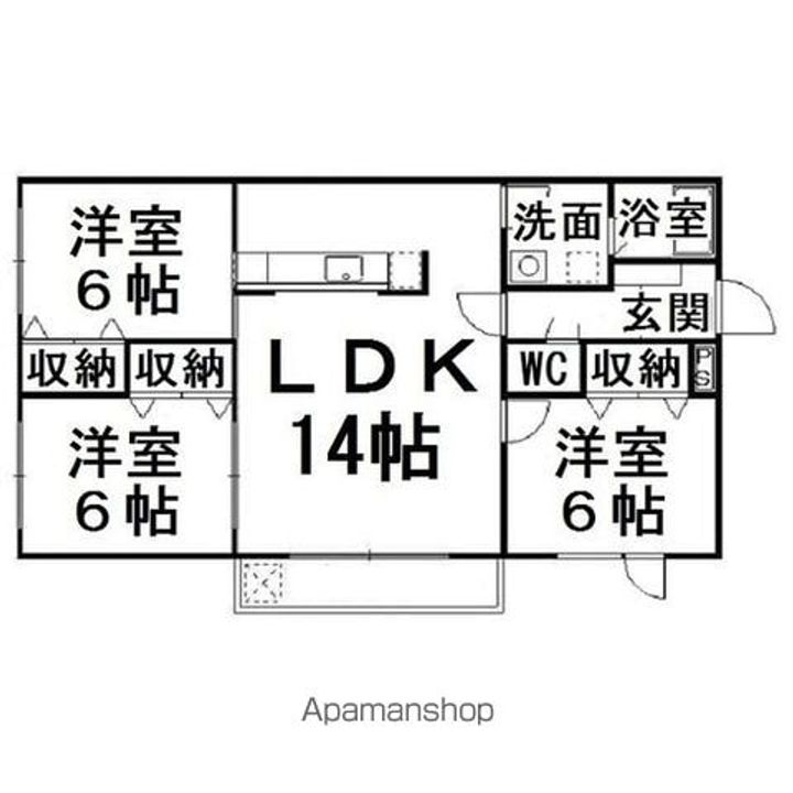 ラピュタハイツ1-Bの間取り