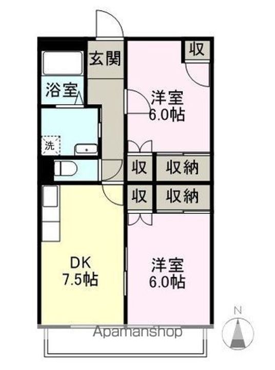 岐阜県美濃加茂市加茂野町今泉の賃貸マンションの間取り