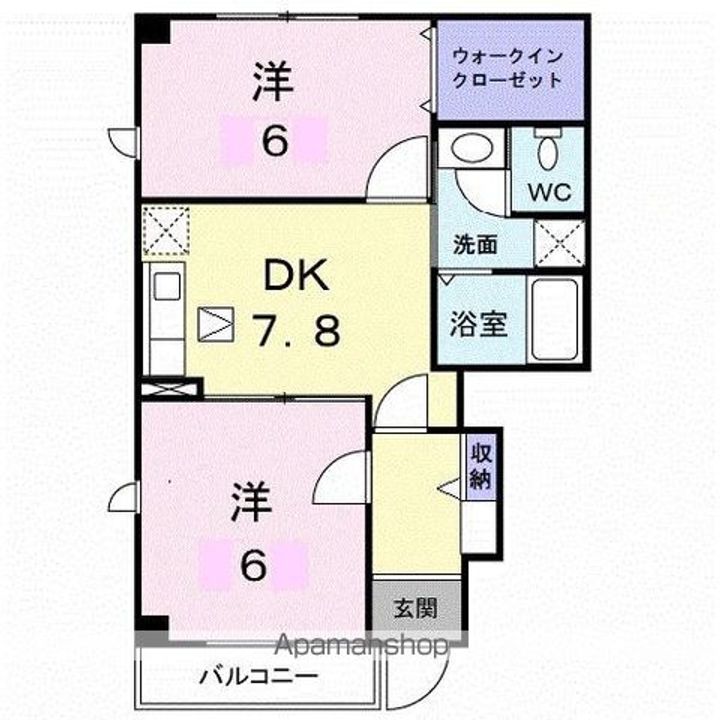 香川県高松市川部町の賃貸アパートの間取り