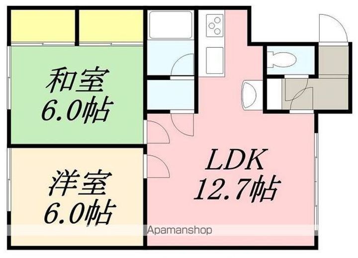 ベルビューラ大川ⅡB-1の間取り