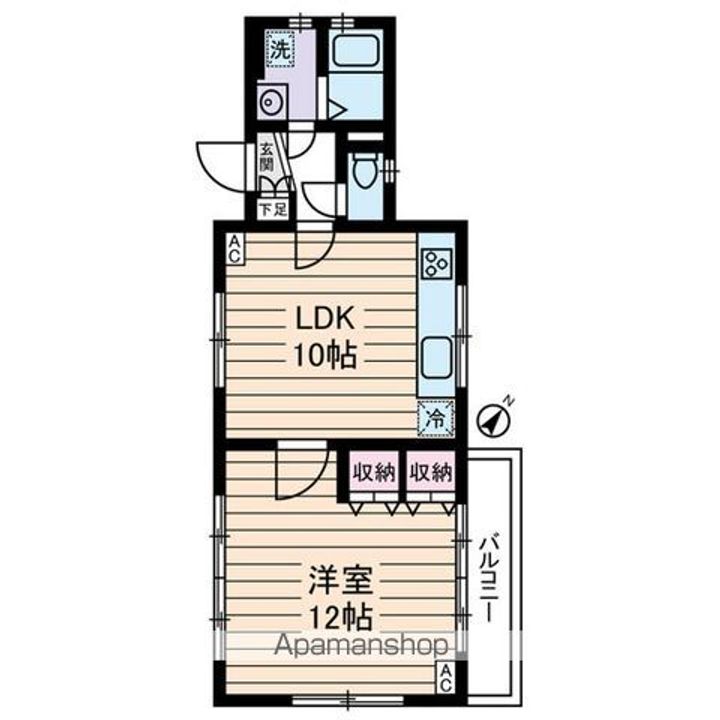 東京都港区元麻布3丁目の賃貸マンションの間取り