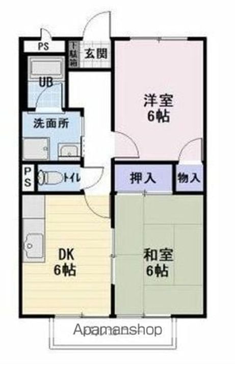 滋賀県東近江市佐野町の賃貸アパートの間取り