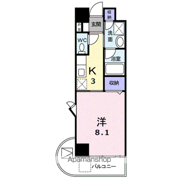 広島県福山市宝町の賃貸マンションの間取り