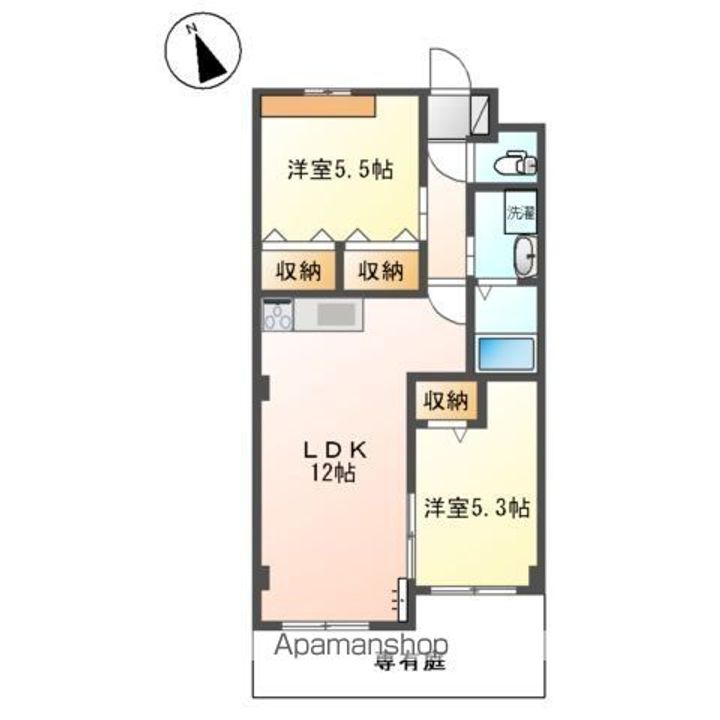 東京都あきる野市野辺の賃貸マンションの間取り