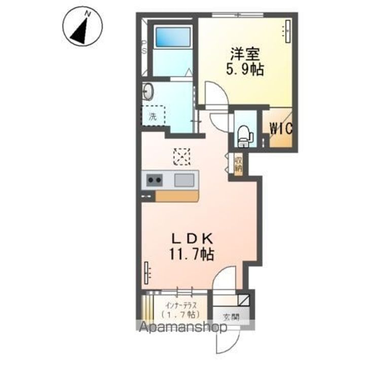 茨城県取手市東3丁目の賃貸アパートの間取り