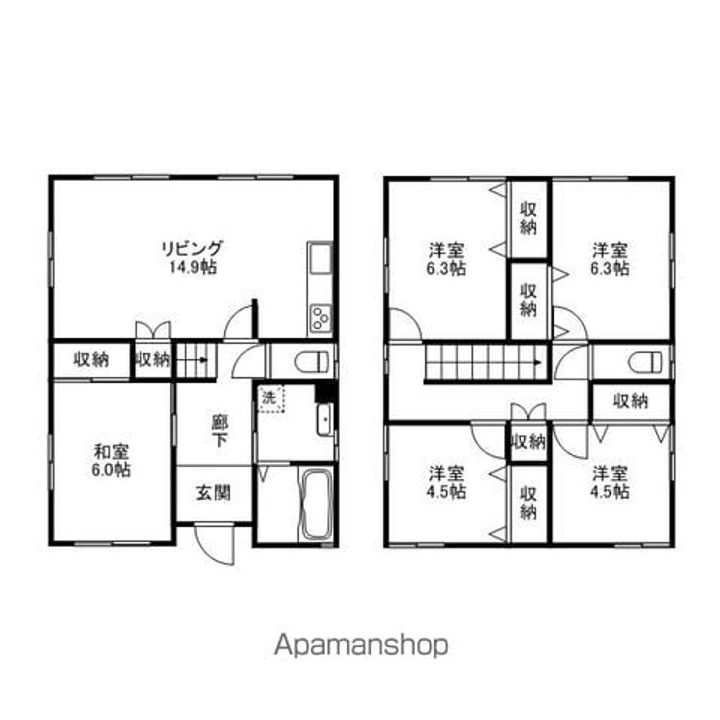 滋賀県甲賀市水口町山(一戸建)の賃貸物件戸建ての間取り