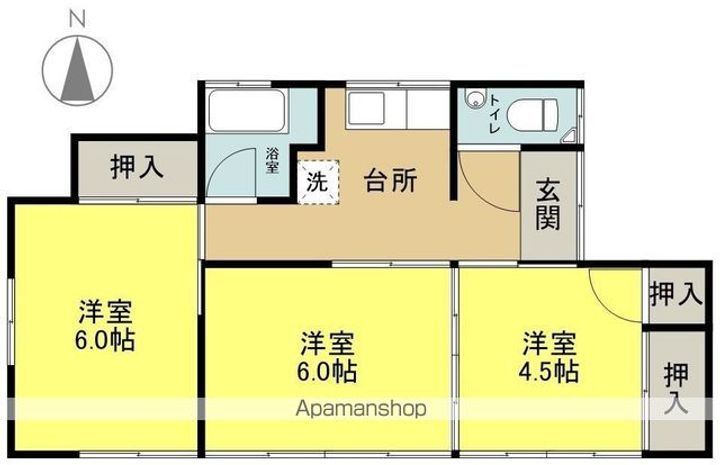 福島県いわき市平字愛谷町四丁目(一戸建)の賃貸物件戸建ての間取り