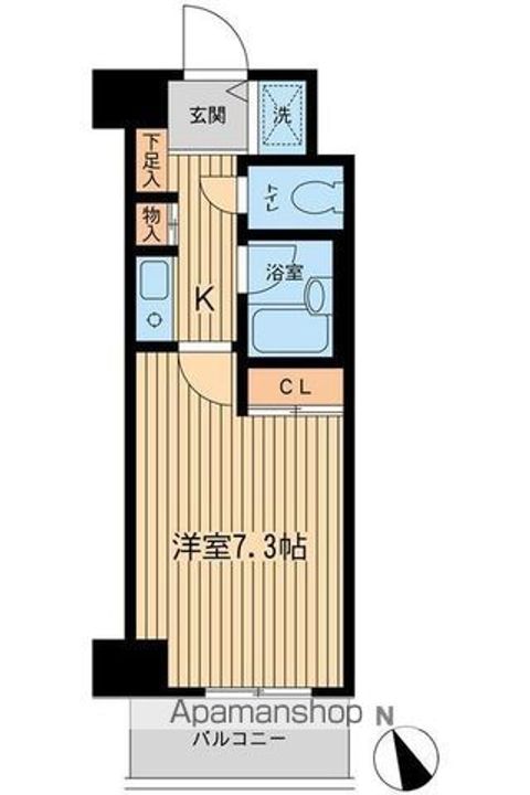 東京都新宿区北新宿4丁目の賃貸マンションの間取り