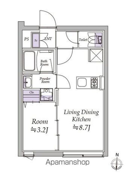 東京都江東区清澄3丁目の賃貸マンションの間取り
