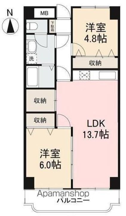 ピュアハイツ松縄504の間取り