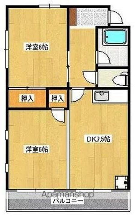 香川県高松市木太町の賃貸マンションの間取り