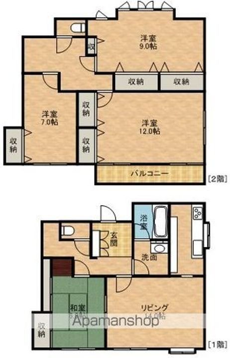 静岡県浜松市中央区入野町(一戸建)の賃貸物件の間取り