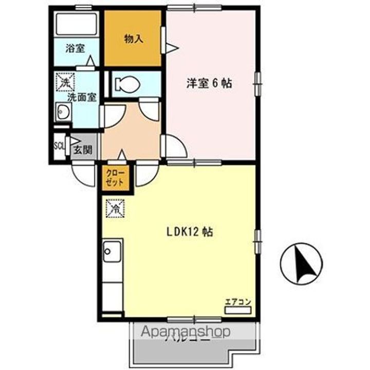 滋賀県湖南市菩提寺北1丁目の賃貸アパートの間取り