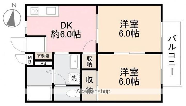 香川県高松市香川町川東下の賃貸アパートの間取り
