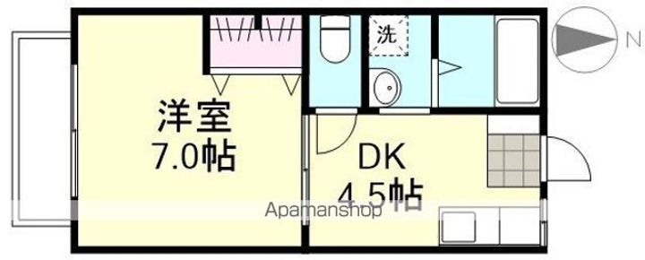 岡山県倉敷市藤戸町天城の賃貸アパートの間取り