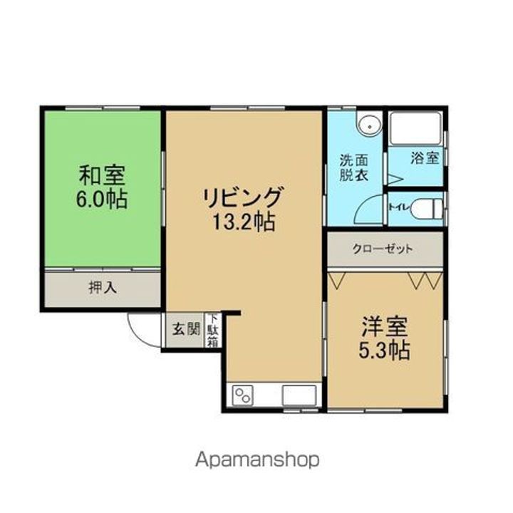 ハイツ寿B-1の間取り