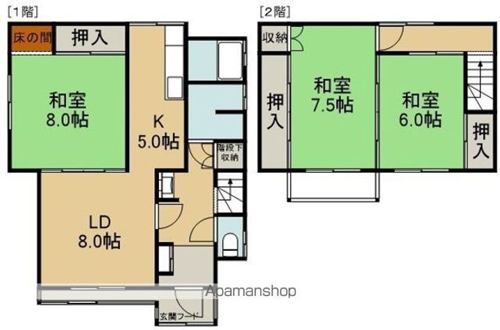 北海道函館市人見町(一戸建)の賃貸物件戸建ての間取り