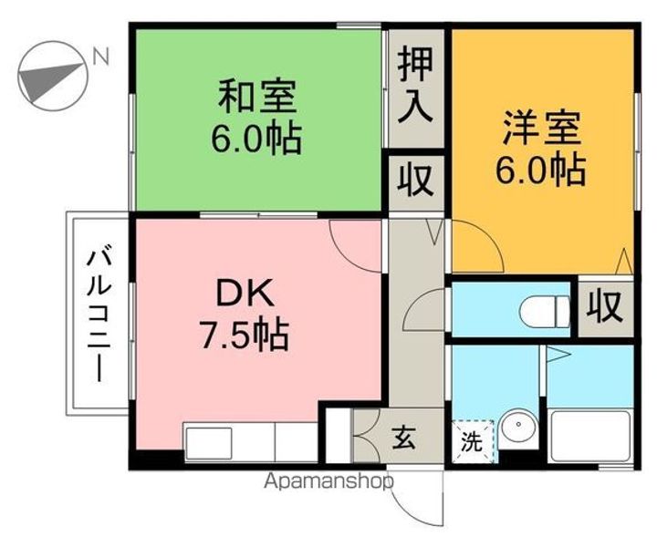 高知県土佐市蓮池の賃貸アパートの間取り