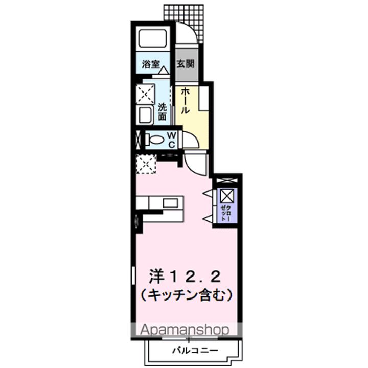 山梨県甲斐市島上条の賃貸アパートの間取り
