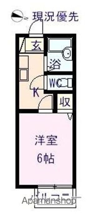 広島県尾道市高須町の賃貸アパート101の間取り